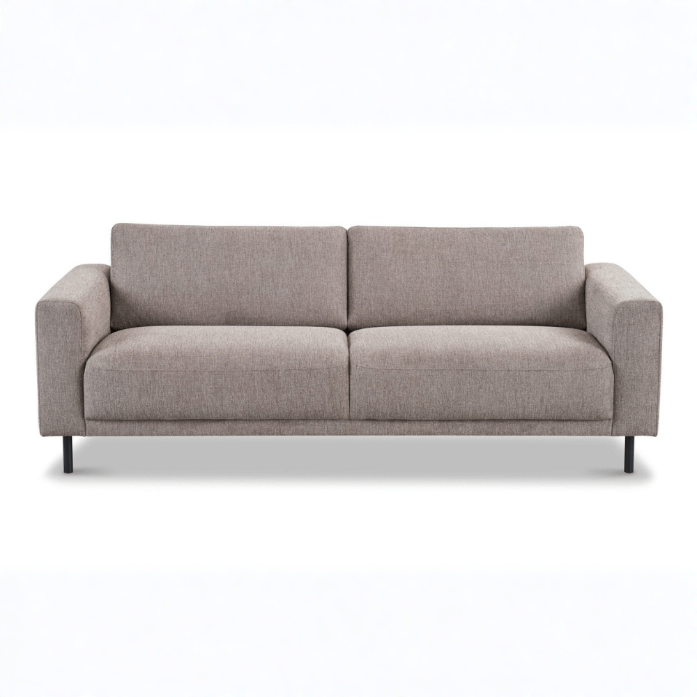 Divano Moderno 3 Posti Tessuto Tortora Aniko 213x90x78 cm
