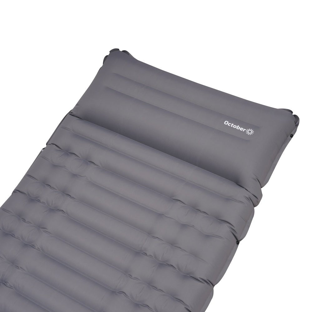 Materasso ad aria 1 persona con sistema di gonfiaggio integrato 205x67x10 cm Dimehouse Grigio LxPxH 23x15x15 Nylon Bianco dettaglio foto