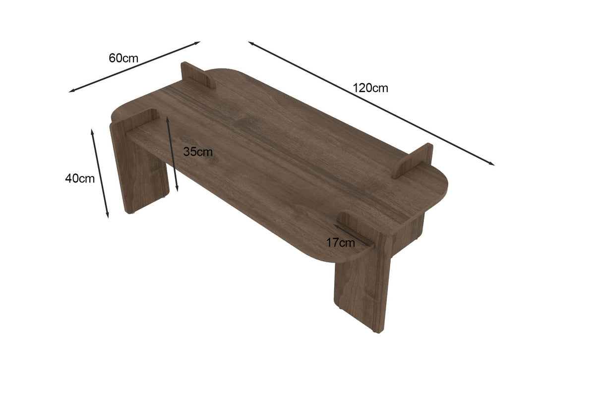 Tavolino Lovge noce 120 x 60 cm Legno composito rivestito melaminico