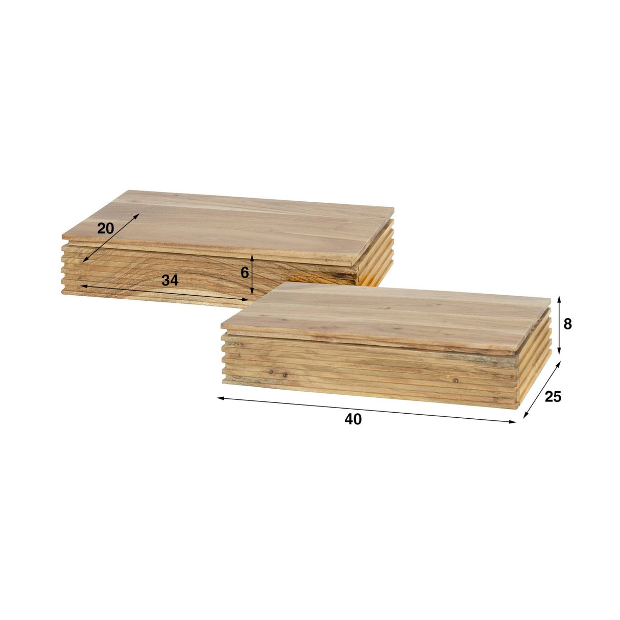 Set di 2 comodini Arlo in massello di acacia con cassetto