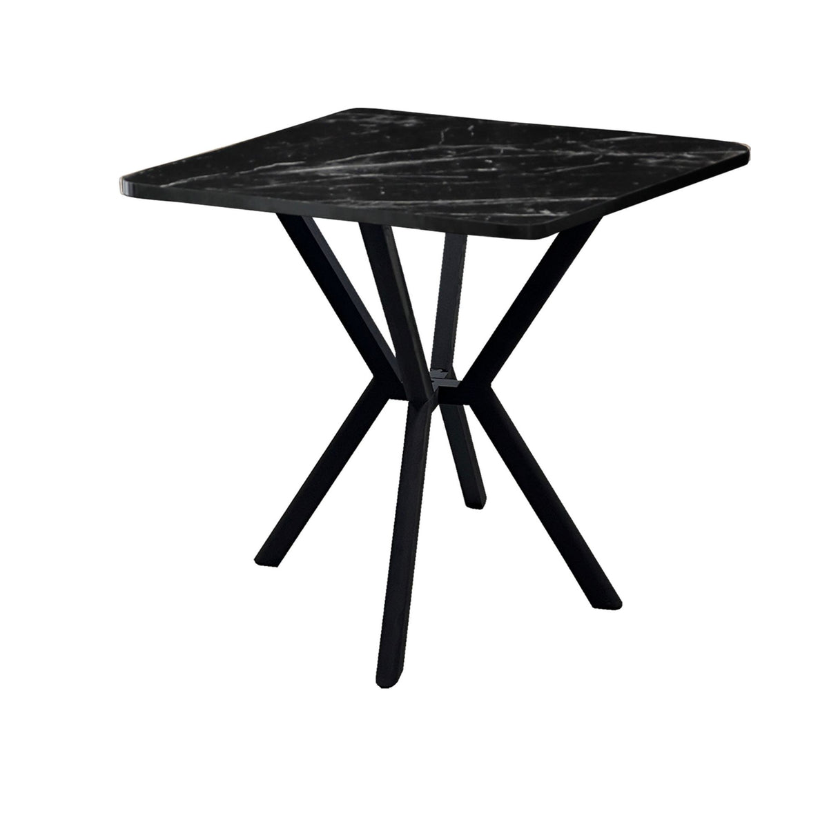 Elma eettafel zwart 70x70 cm Melamine gecoat houtcomposiet