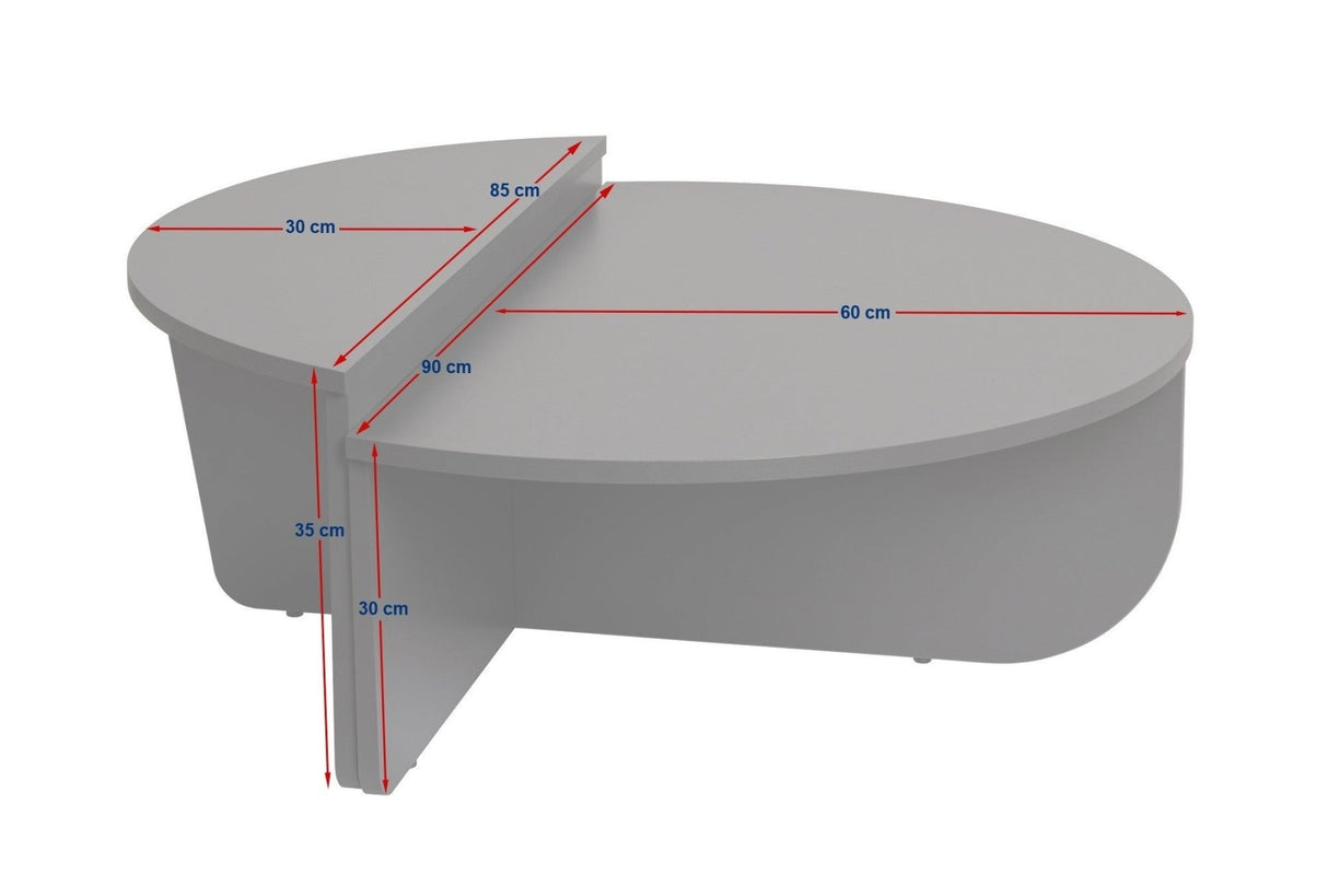 Salontafels - Ronde Salontafel Marmer Getrapt Melamine 90 cm Orin - Dimehouse