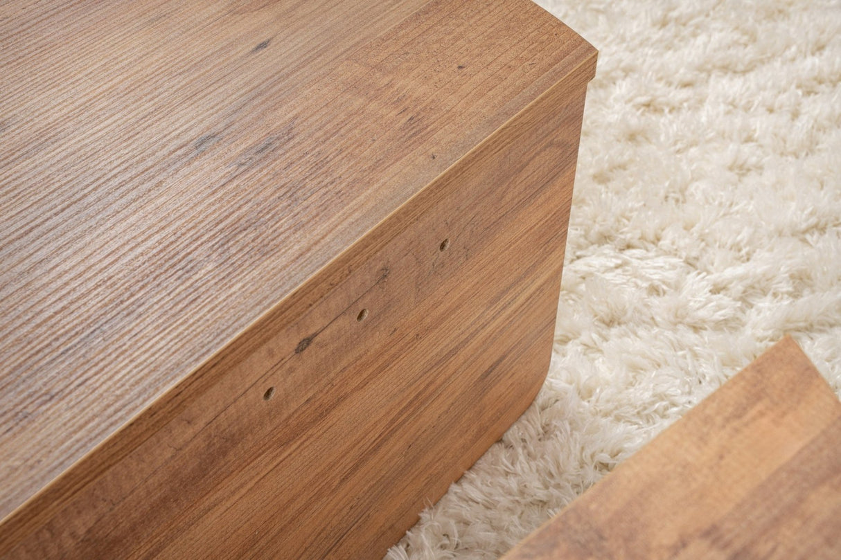 Salontafels - Ronde Salontafel Atlantisch Dennenhout Getrapt Melamine 90 cm Orin - Dimehouse