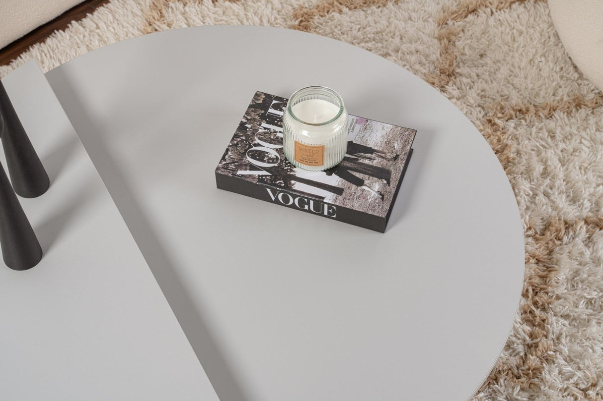 Salontafels - Ronde Salontafel Grijs Getrapt Melamine 90 cm Orin - Dimehouse