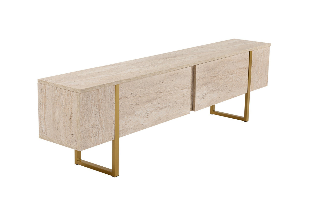 TV Meubels - TV Meubel Beige Melamine Fouden Frame Blitz 50x180x29,5 cm - Dimehouse