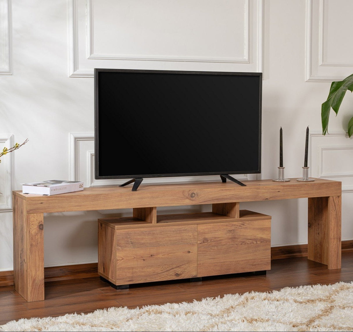 Mobile TV in melaminico naturale Vertex 50x180x31,3 cm
