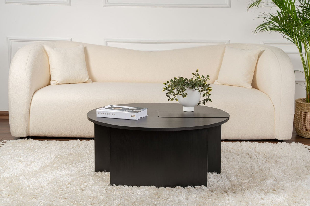 Tavolino Rotondo Moari Melaminico Nero 90 cm