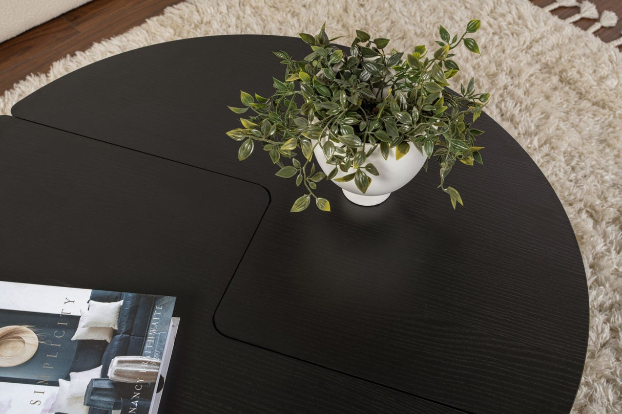 Tavolino Rotondo Moari Melaminico Nero 90 cm