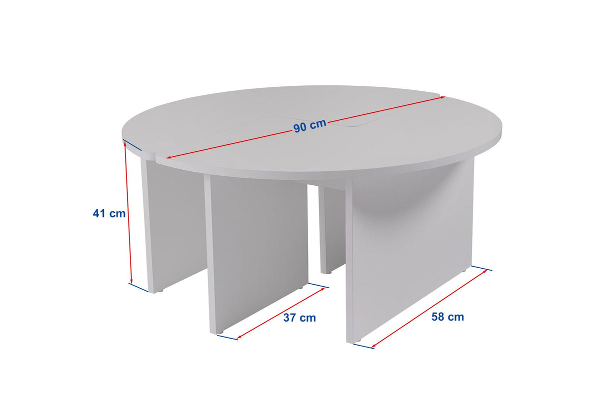 Tavolino Rotondo Moari Melaminico Nero 90 cm