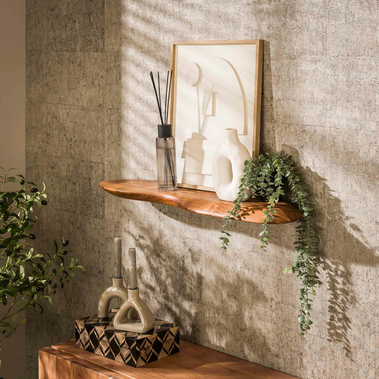 Wandplanken - Wandplank Acacia Nala 90 cm – Massief Hout - Dimehouse