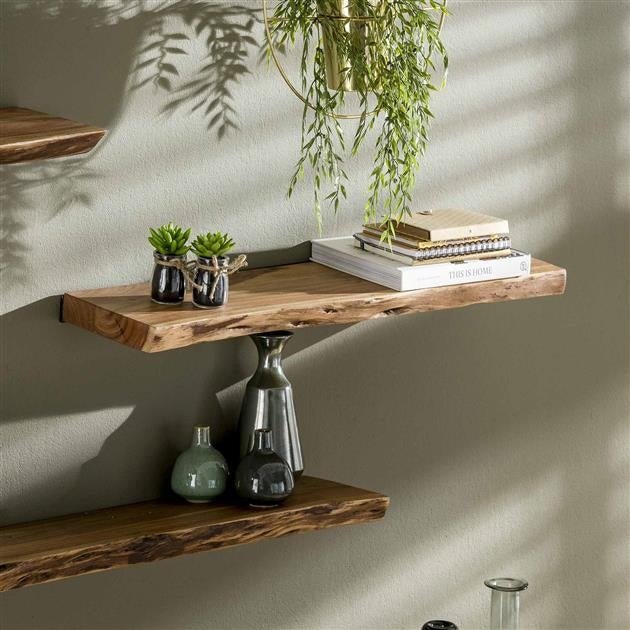Mensola a muro Durris DH Interior Acacia LxLxH 93x22x7 Legno di acacia Foto atmosferica vista frontale diagonale