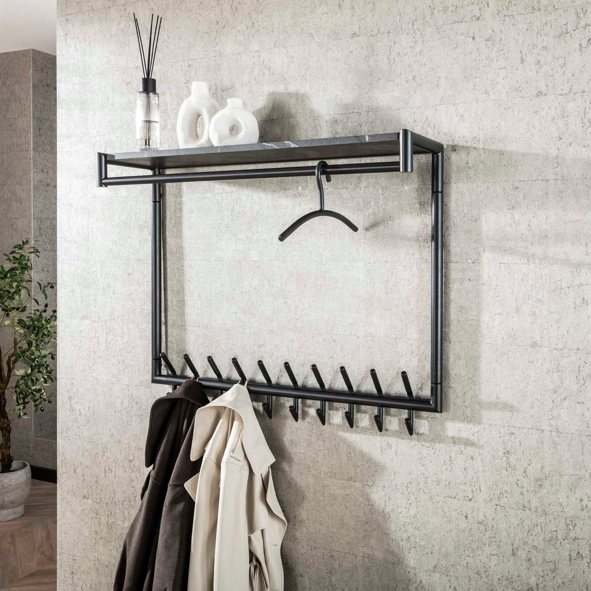 Kledinghangers - Kledinghanger Gunmetal Ronde Buis 45 cm - Dimehouse