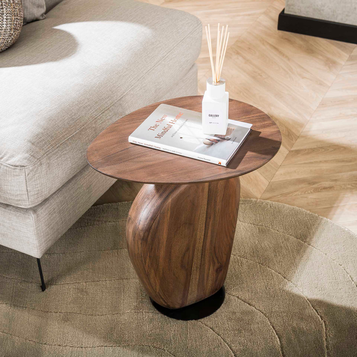 Tavolino Acacia Glaze Brown 45x36x50 cm