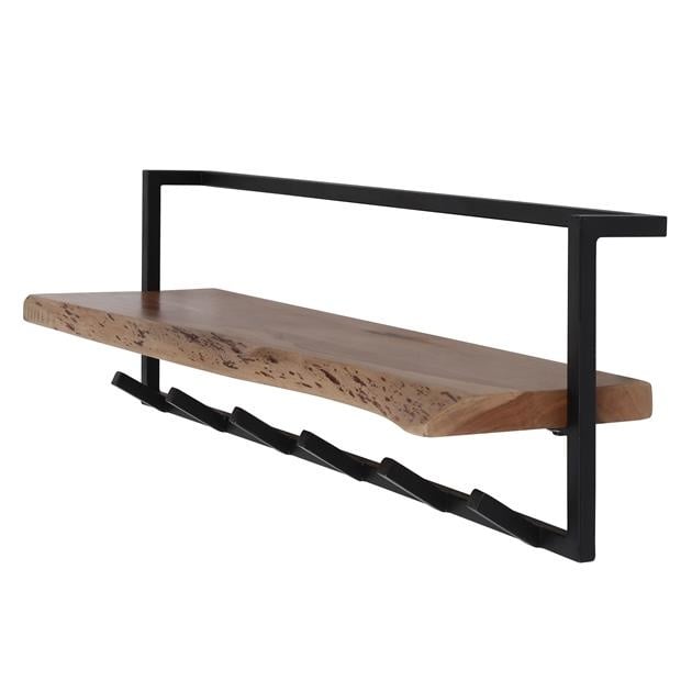 Appendiabiti Dewi DH Interior Acacia LxPxH 104x36x17 Legno di acacia Bianco foto diagonale vista posteriore