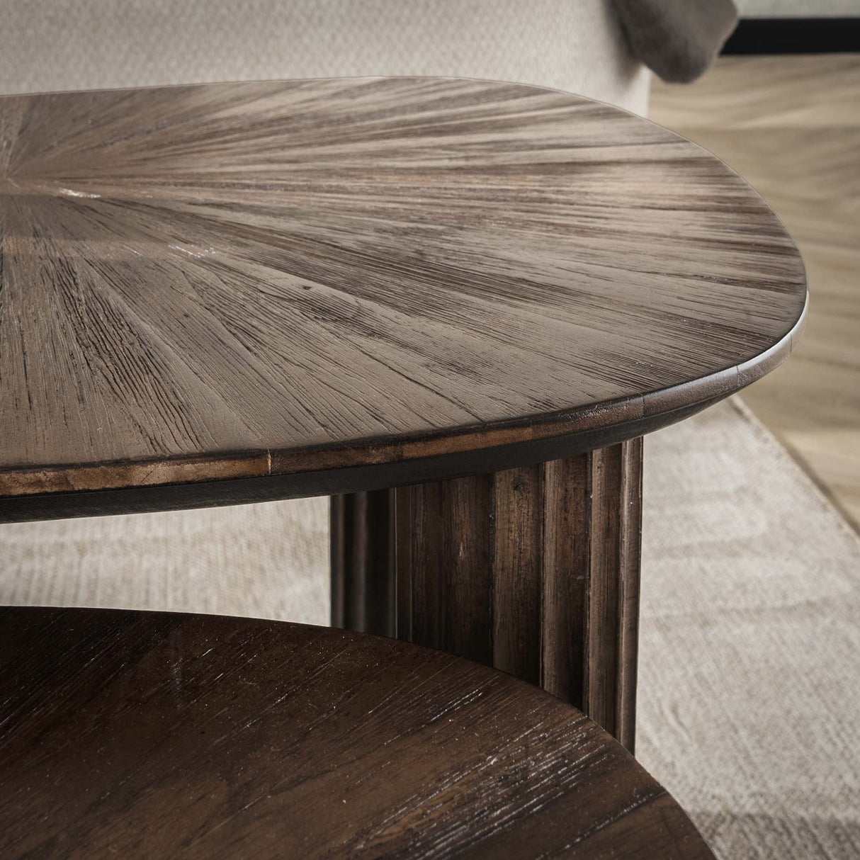 Salontafels - Salontafel set van 2 Myla Organisch Vierhoekig Teakhout Bruin - Japandi - Dimehouse