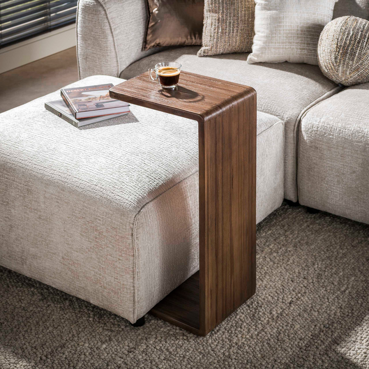 Tavolo da trasferimento in teak marrone noce Caro