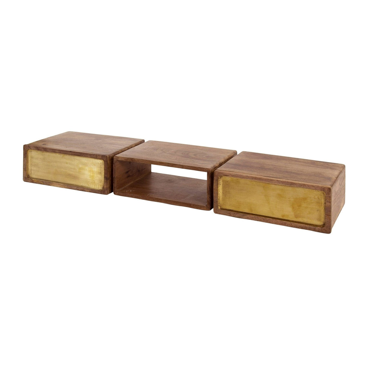 Kaptafels - Mira Hangende Kaptafel Mango Zand Brass 123 cm - Dimehouse