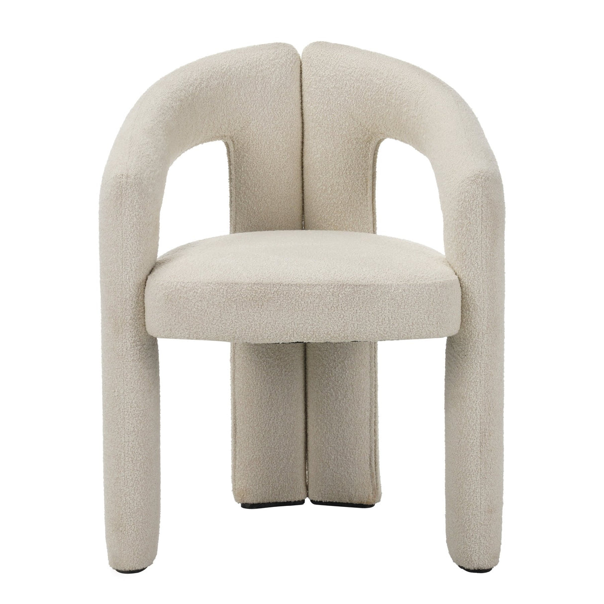 Eetkamerstoelen - Design Eetkamerstoel Beige Bouclé Maro - Volledig Stof - Dimehouse