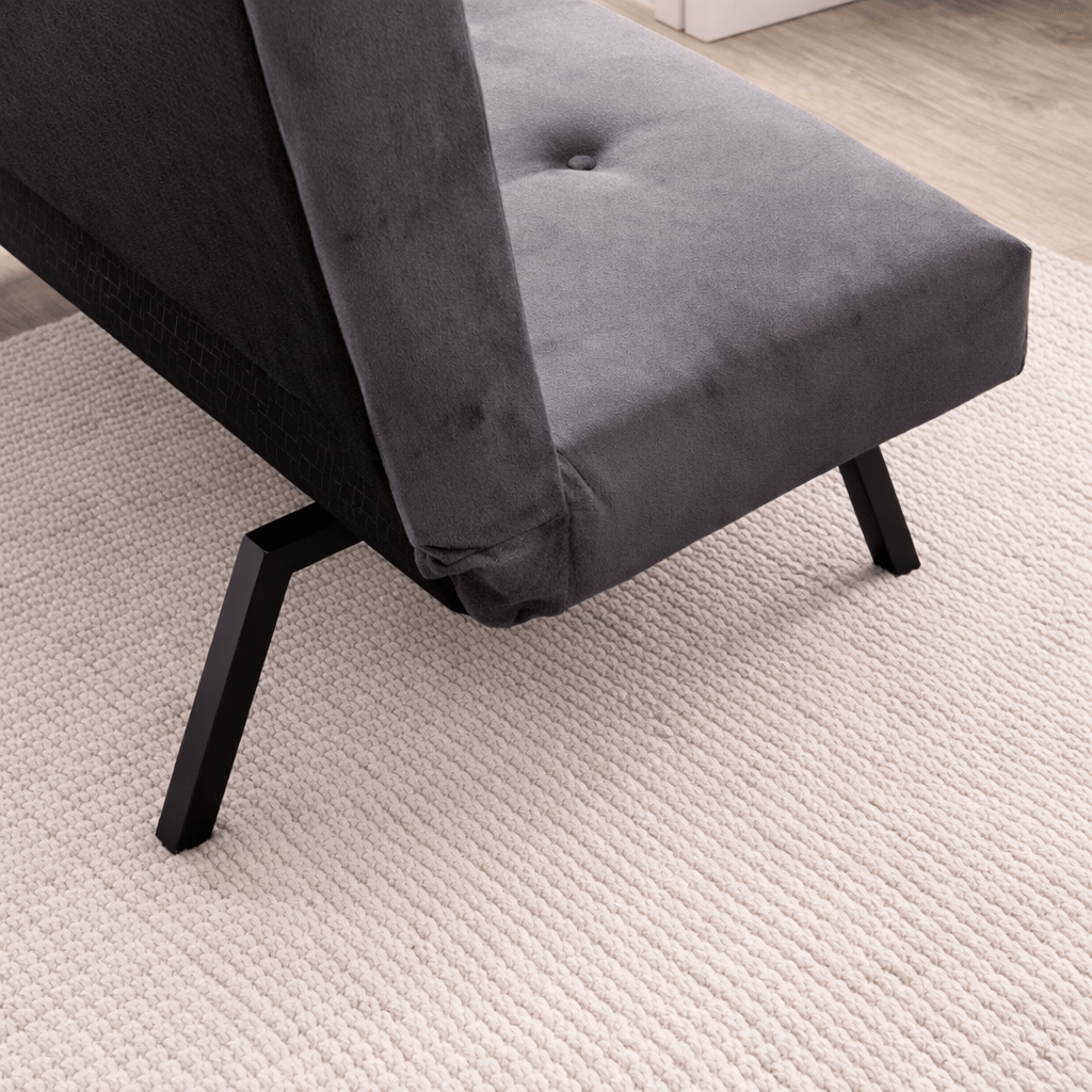 Divano letto in tessuto grigio a 3 posti - 180 cm - Senza braccioli - Zoly