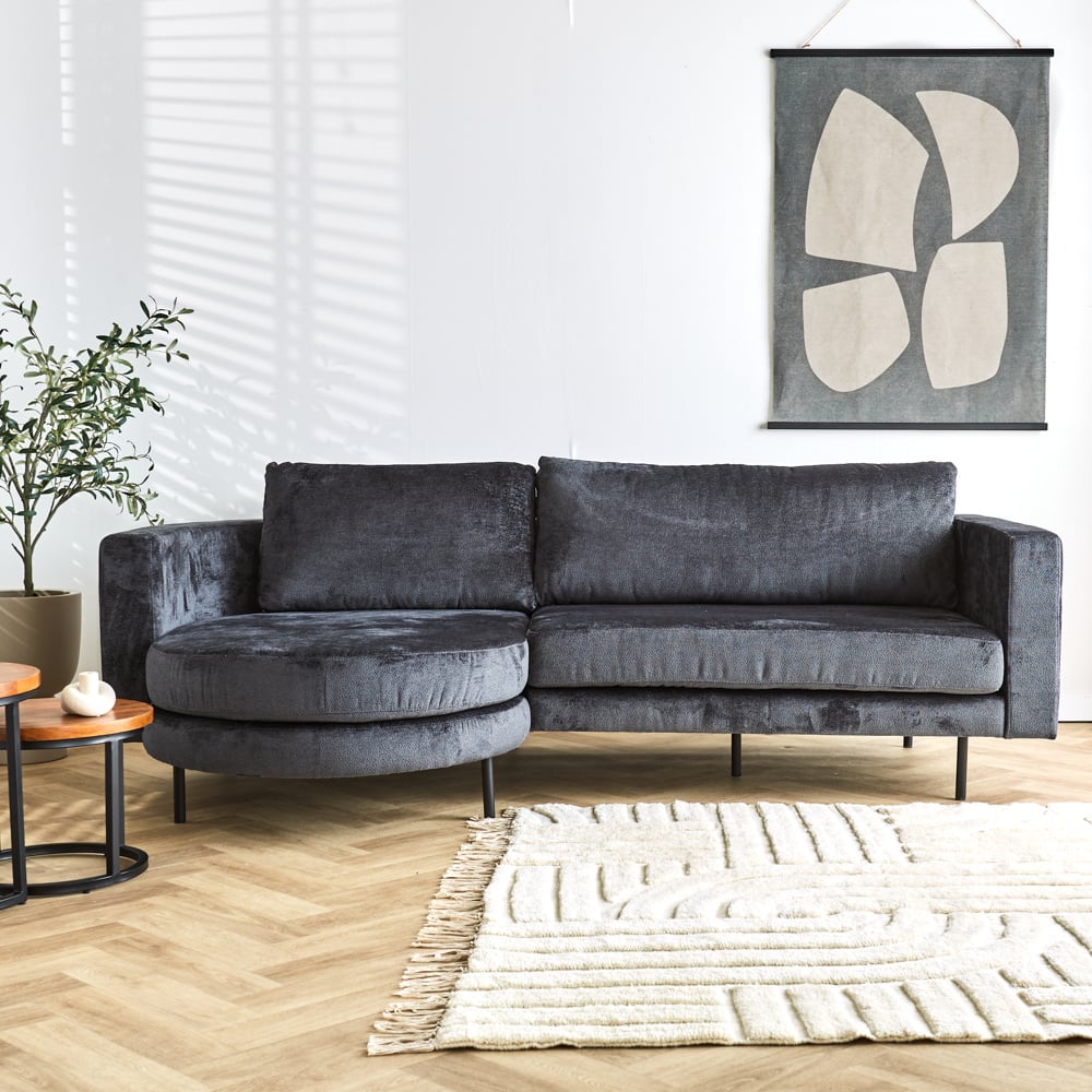 Divano Bella Dimehouse Antracite LxPxH 138x98x55 Tessuto Foto atmosferica vista frontale