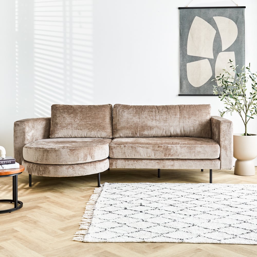 Divano Bella Dimehouse Taupe LxPxH 138x98x55 Tessuto Foto atmosferica vista frontale
