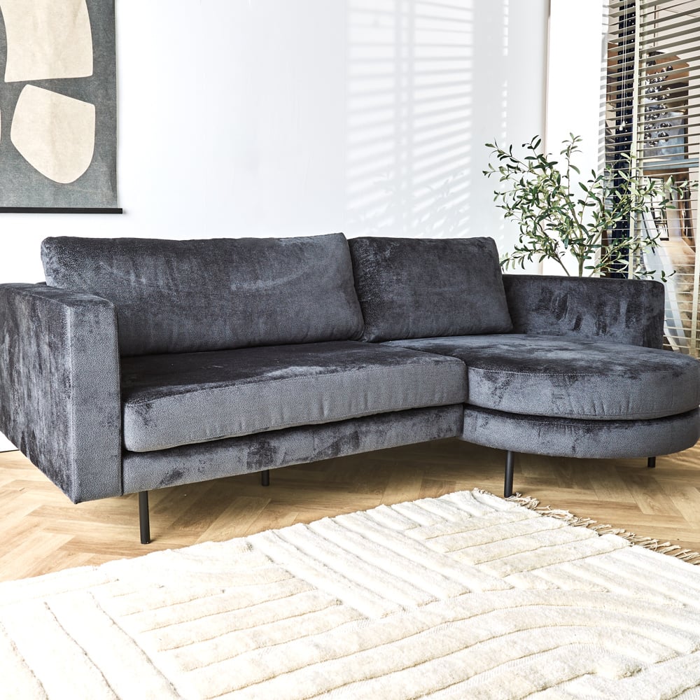 Divano Bella Dimehouse Antracite LxPxH 138x98x55 Tessuto Atmosferica foto diagonale vista frontale