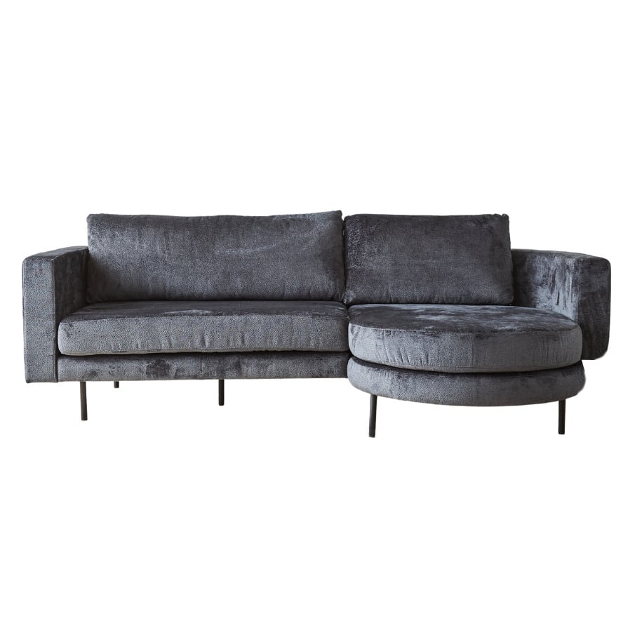 Divano Bella Dimehouse Antracite LxPxH 138x98x55 Tessuto Bianco foto vista frontale