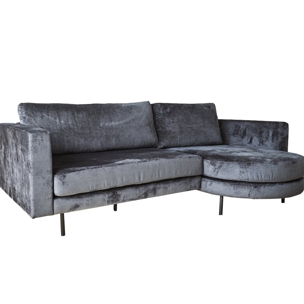 Divano Bella Dimehouse Antracite LxPxH 138x98x55 Tessuto Bianco foto diagonale vista frontale