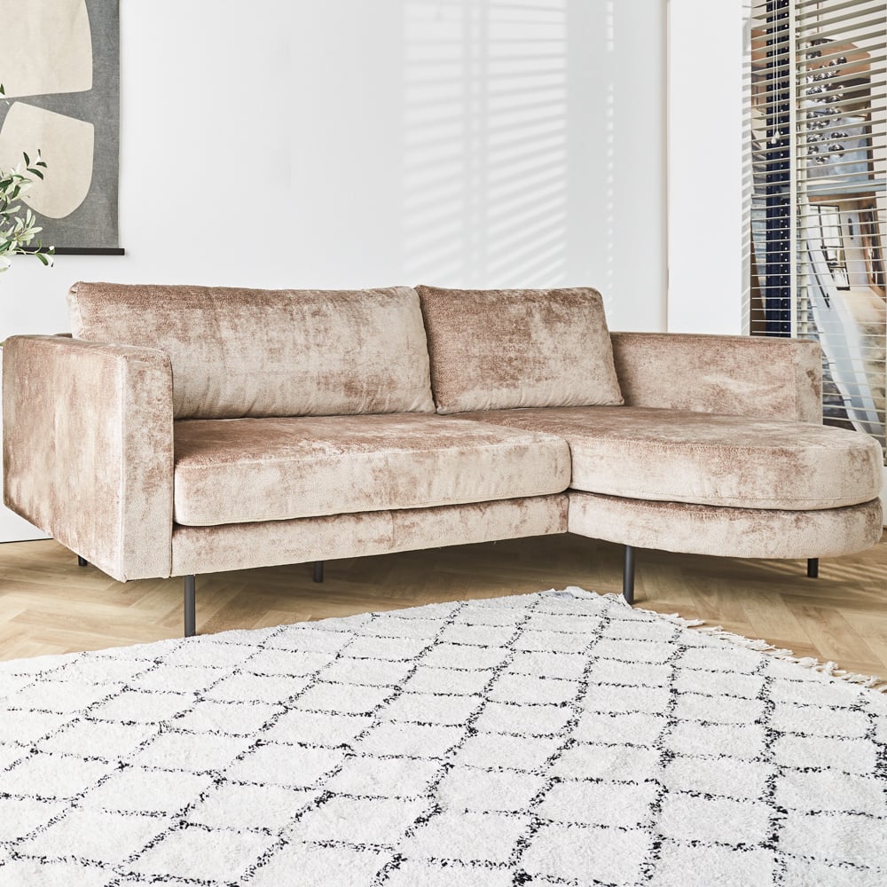 Divano Bella Dimehouse Taupe LxWxH 138x98x55 Tessuto Atmosferica foto diagonale vista frontale