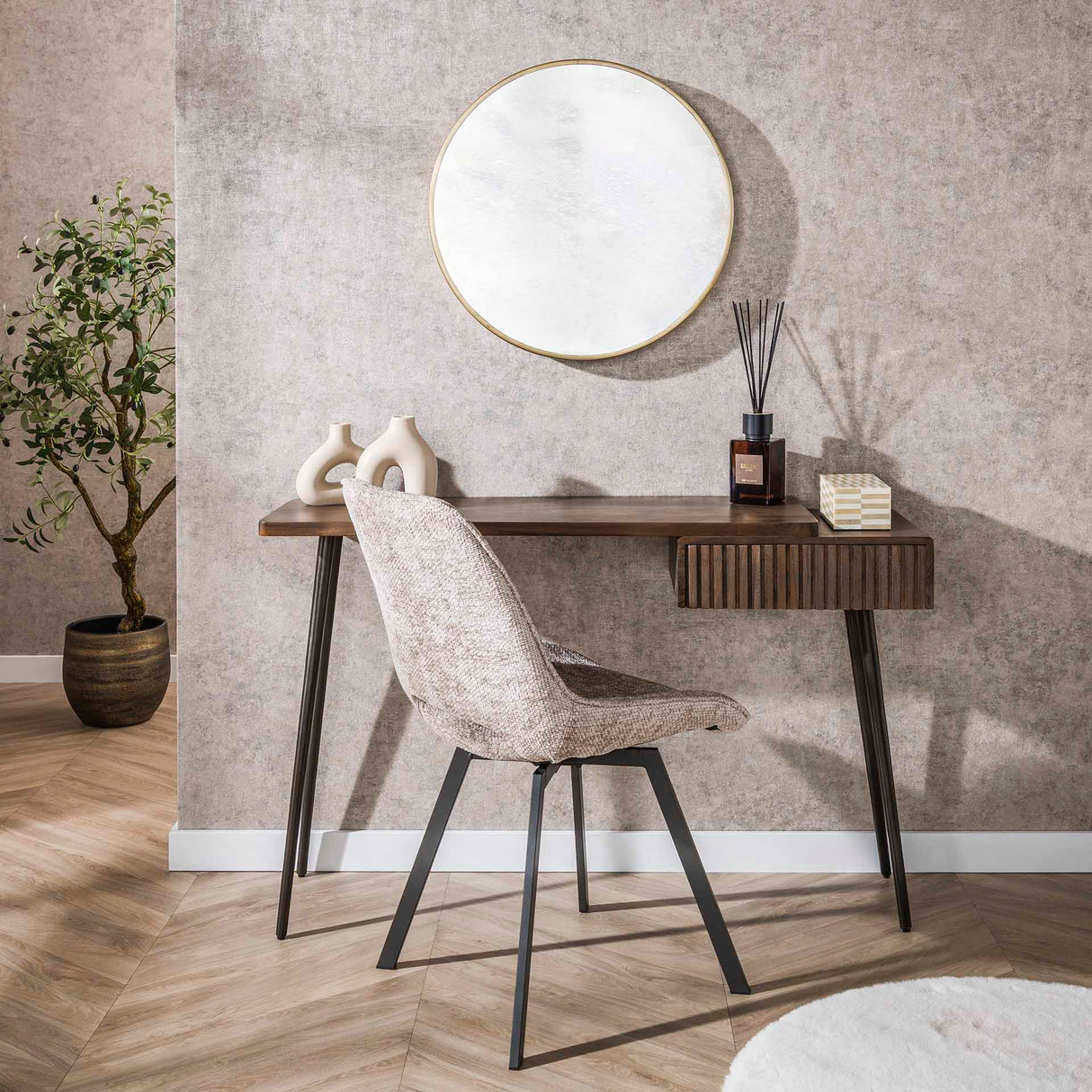 Kaptafels - Kaptafel Elin Massief Acacia Drift Brown 120 cm - Dimehouse