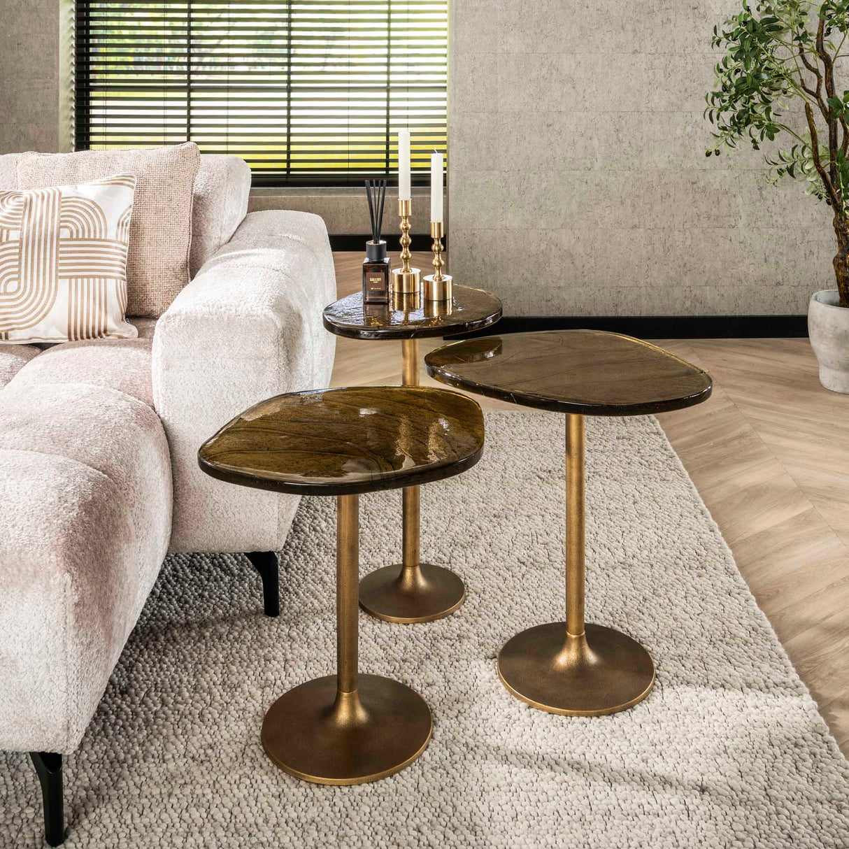 Tavolino Aurum Oro Antico 60 cm