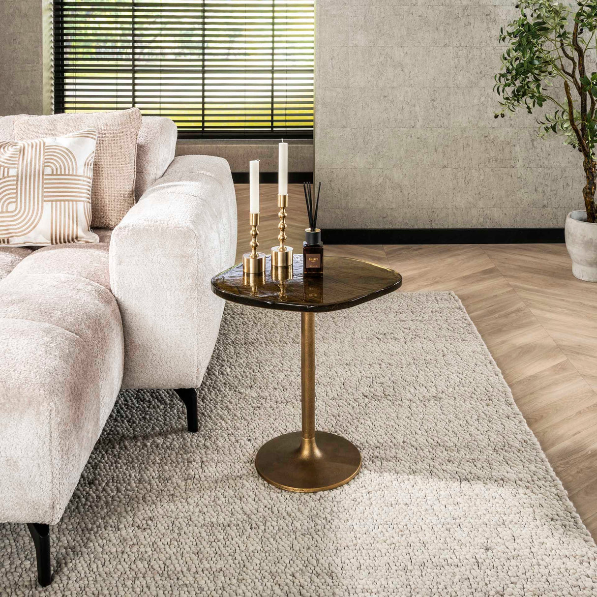 Bijzettafels - Bijzettafel Aurum Antiek Goud 50 cm - Dimehouse