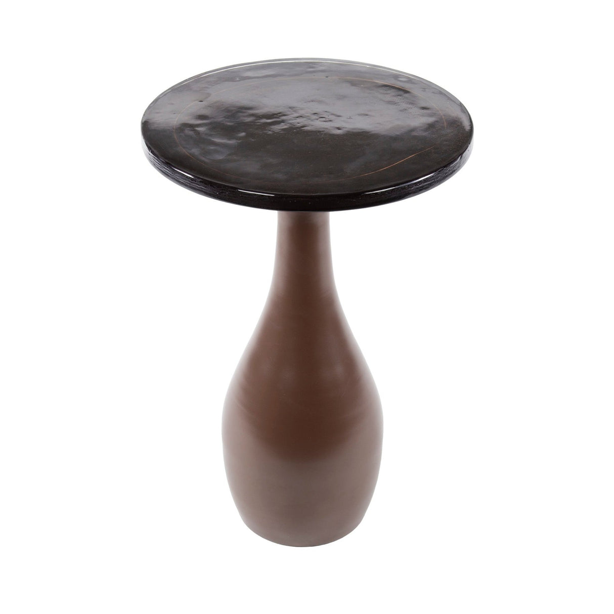 Bijzettafels - Bijzettafel Vesto Druppelvorm Antiek Koper 60 cm - Dimehouse