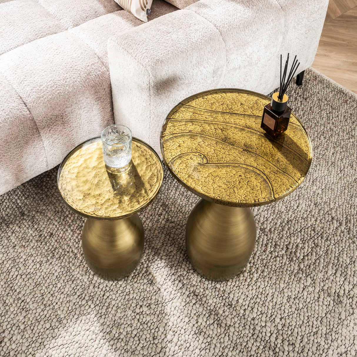 Tavolino Vesto Goccia Oro Antico 60 cm