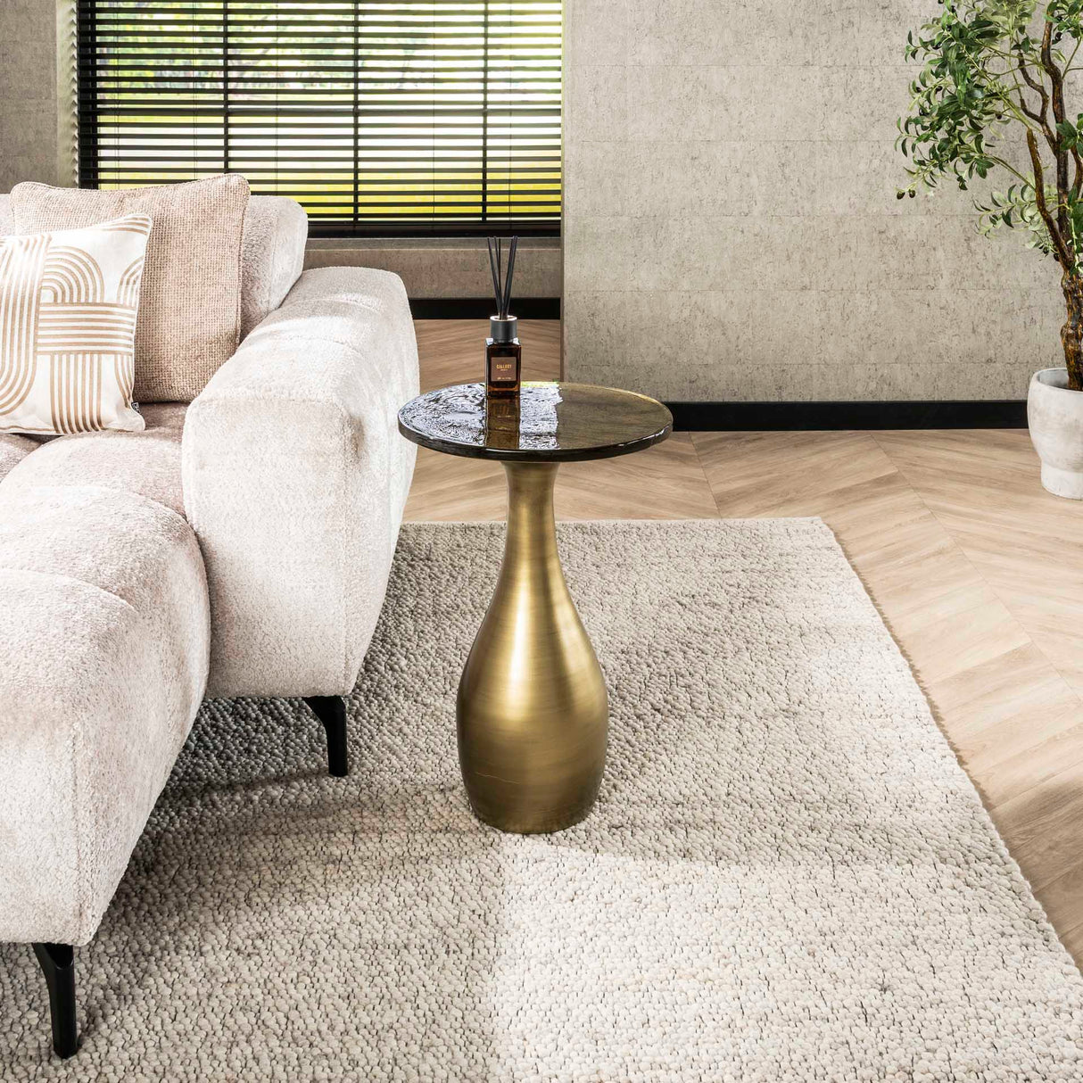 Tavolino Vesto Goccia Oro Antico 60 cm