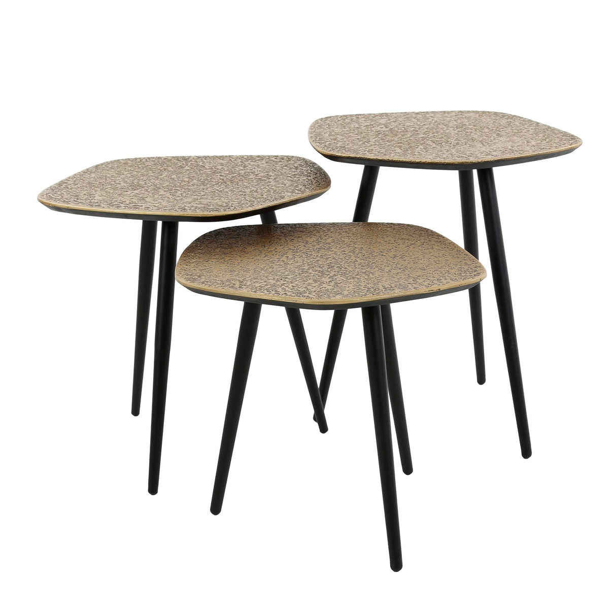 Salontafels - Salontafel set van 3 Moana metaal goud - Dimehouse