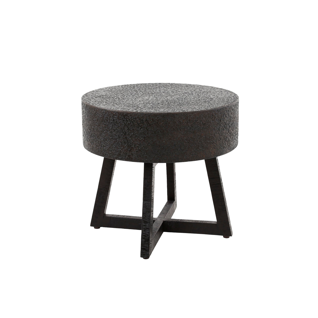 Salontafels - Ronde salontafel Caro acaciahout Ø50 cm zwart - Dimehouse