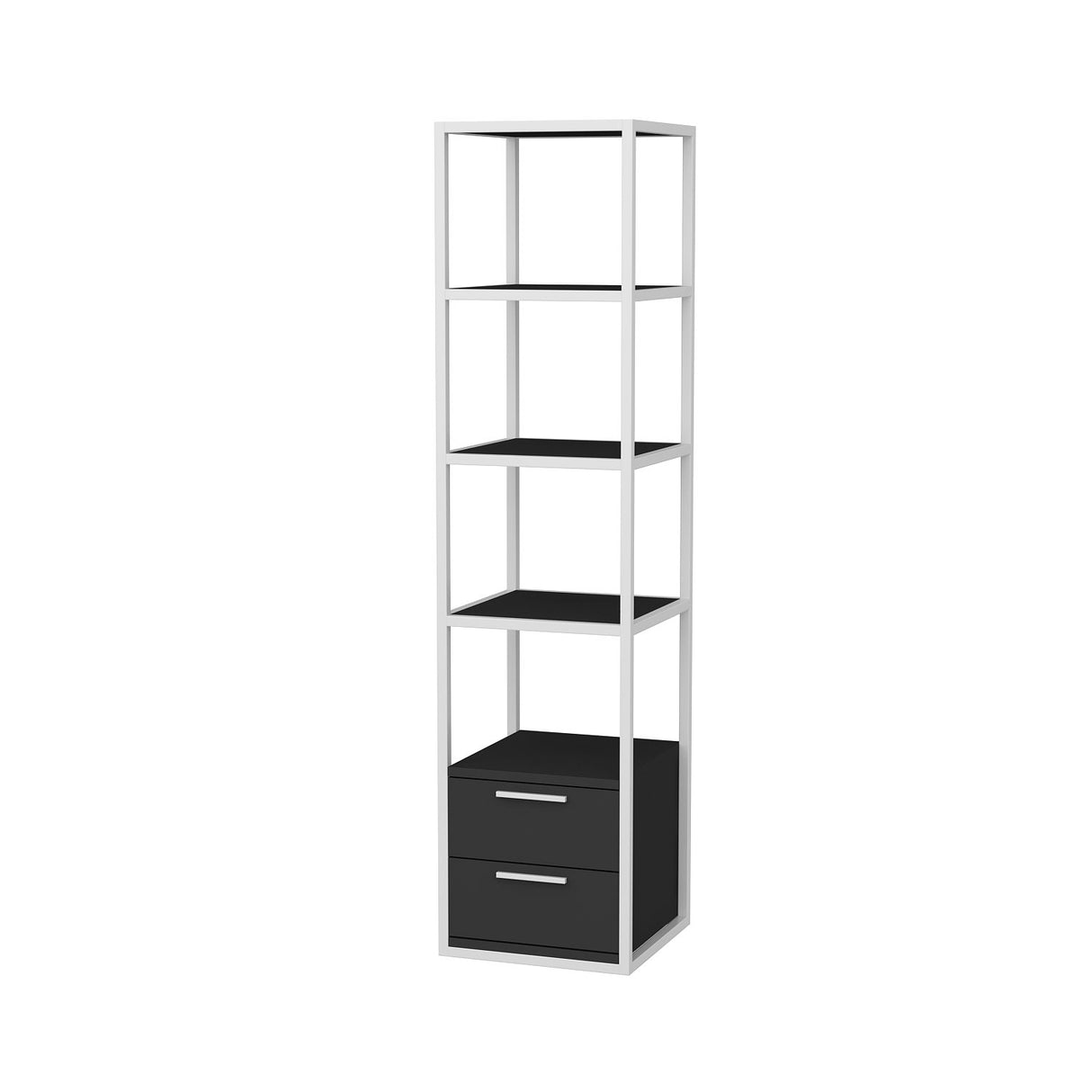 Libreria Robbins Bianco Bianco Antracite Melaminico 39x160x39 cm