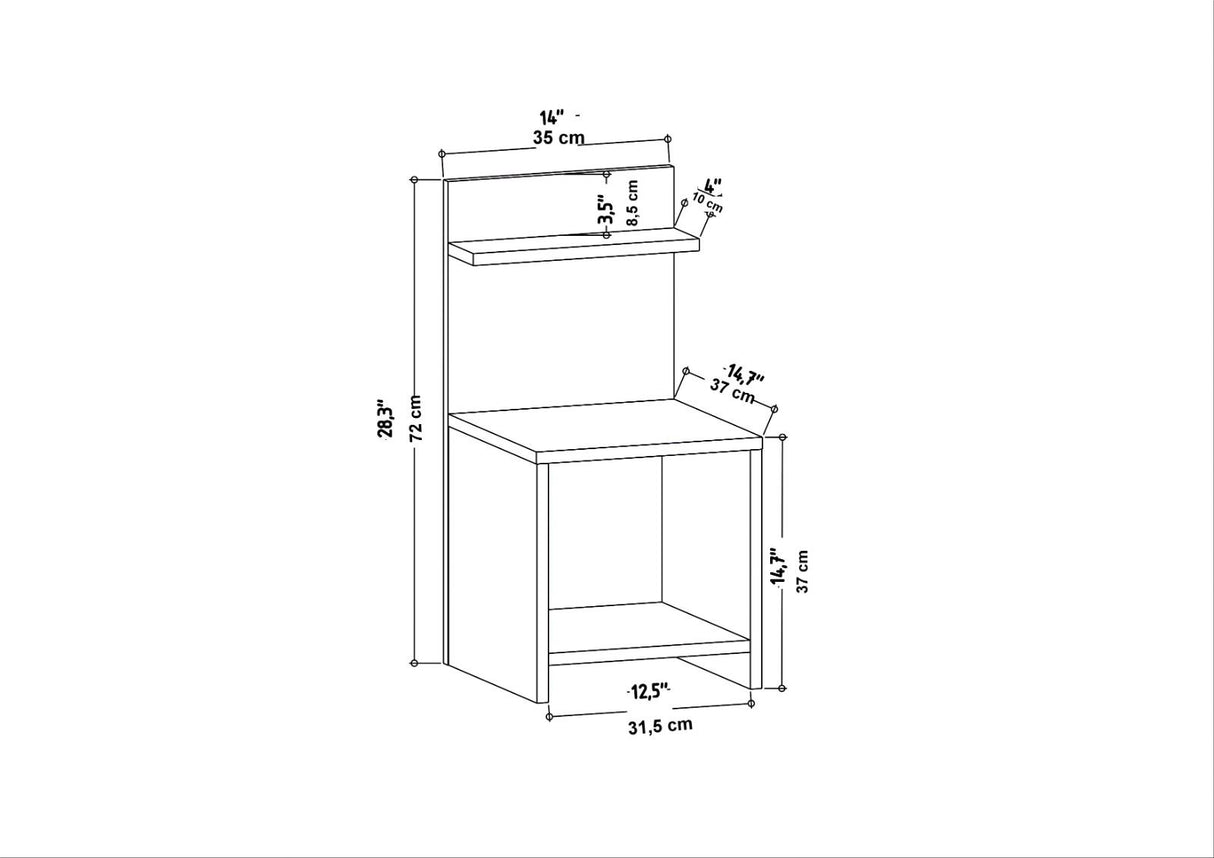 Comodino Ullman aspetto rovere 72 cm Legno composito con rivestimento melaminico
