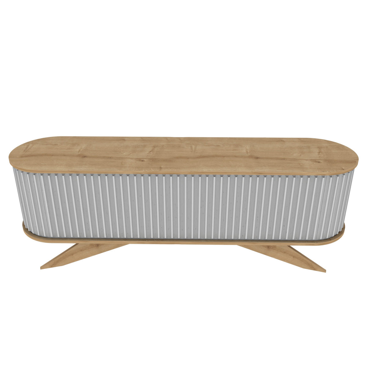 TV Meubels - TV Meubel Stor Saffier Wit Melamine 180x60x43 cm - Dimehouse