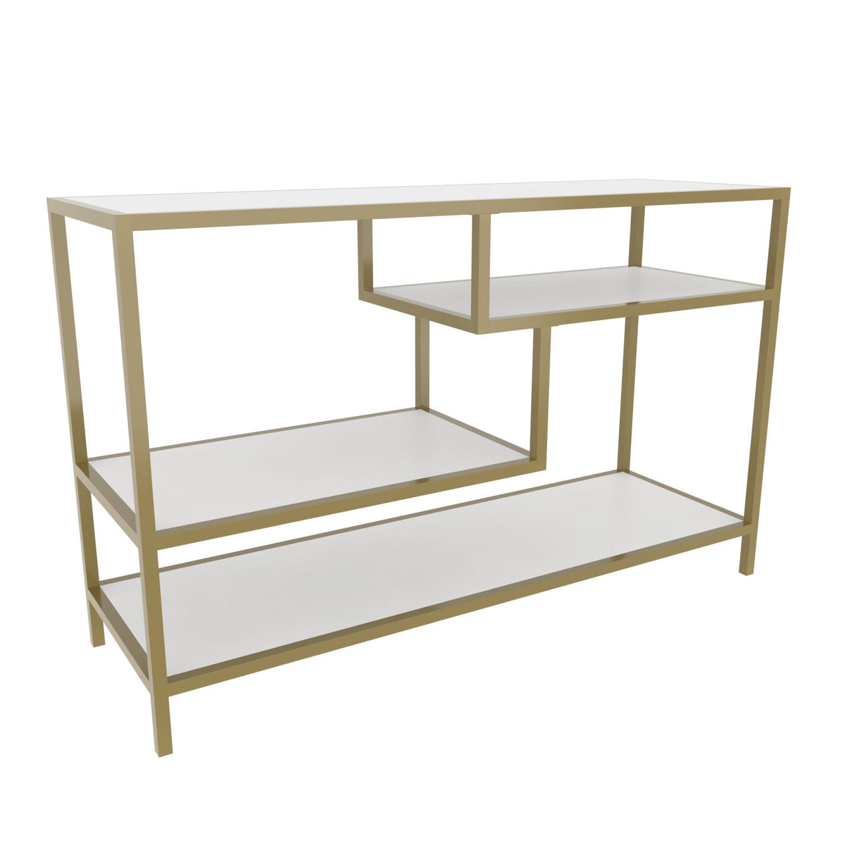 TV Meubels - TV Meubel Robbins Gold Goud Wit Melamine 120x75x39 cm - Dimehouse