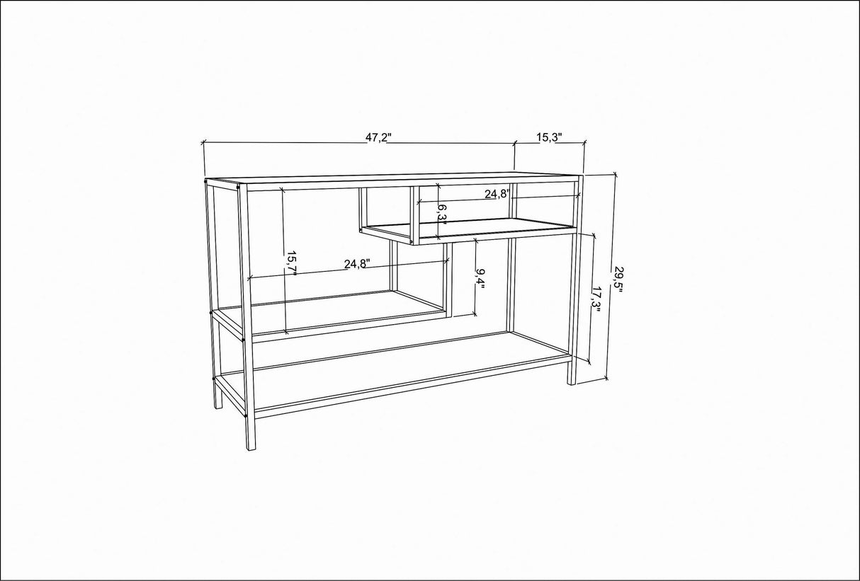 TV Meubels - TV Meubel Robbins Gold Goud Antraciet Melamine 120x75x39 cm - Dimehouse