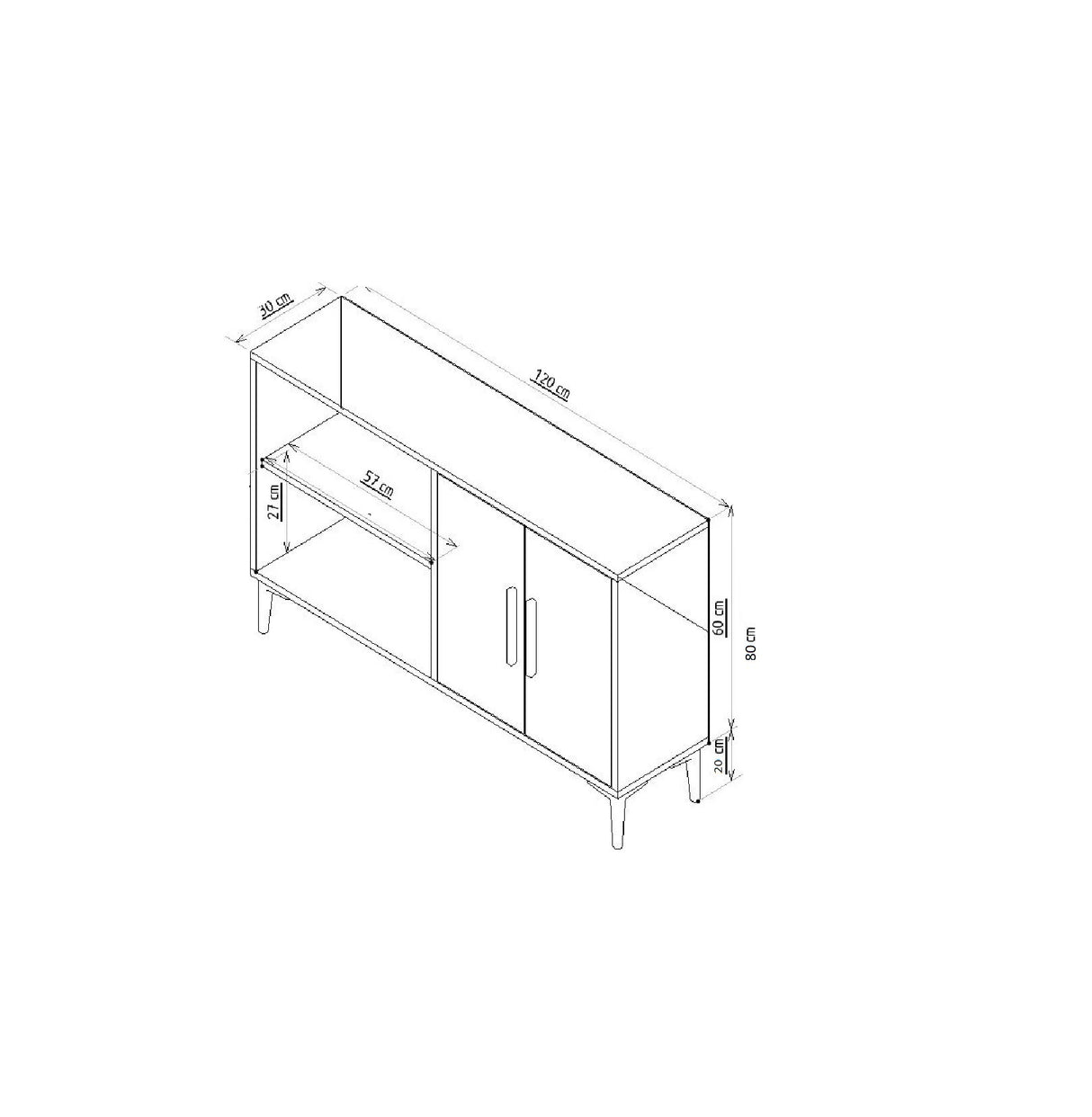 Ahart Console aspetto rovere con accenti dorati 120 cm Aspetto rovere zaffiro e legno composito rivestito in melamina oro