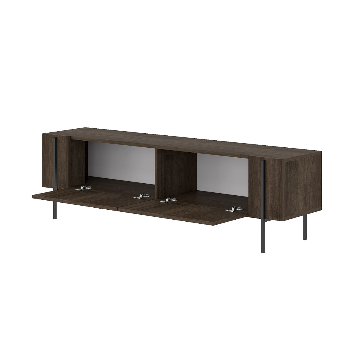 Mobile TV Herman effetto noce 160 cm Legno rivestito melaminico