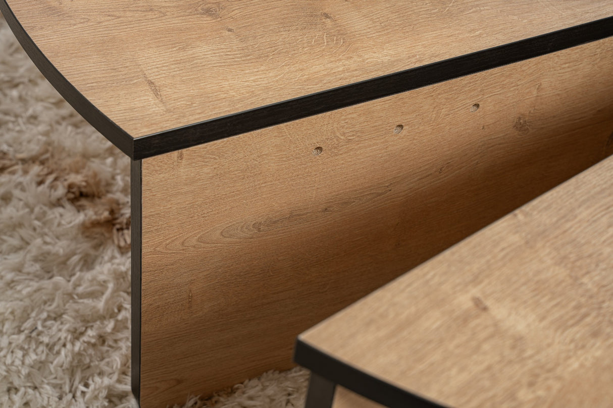 Tavolino rotondo 85 cm Melaminico effetto rovere naturale Orin