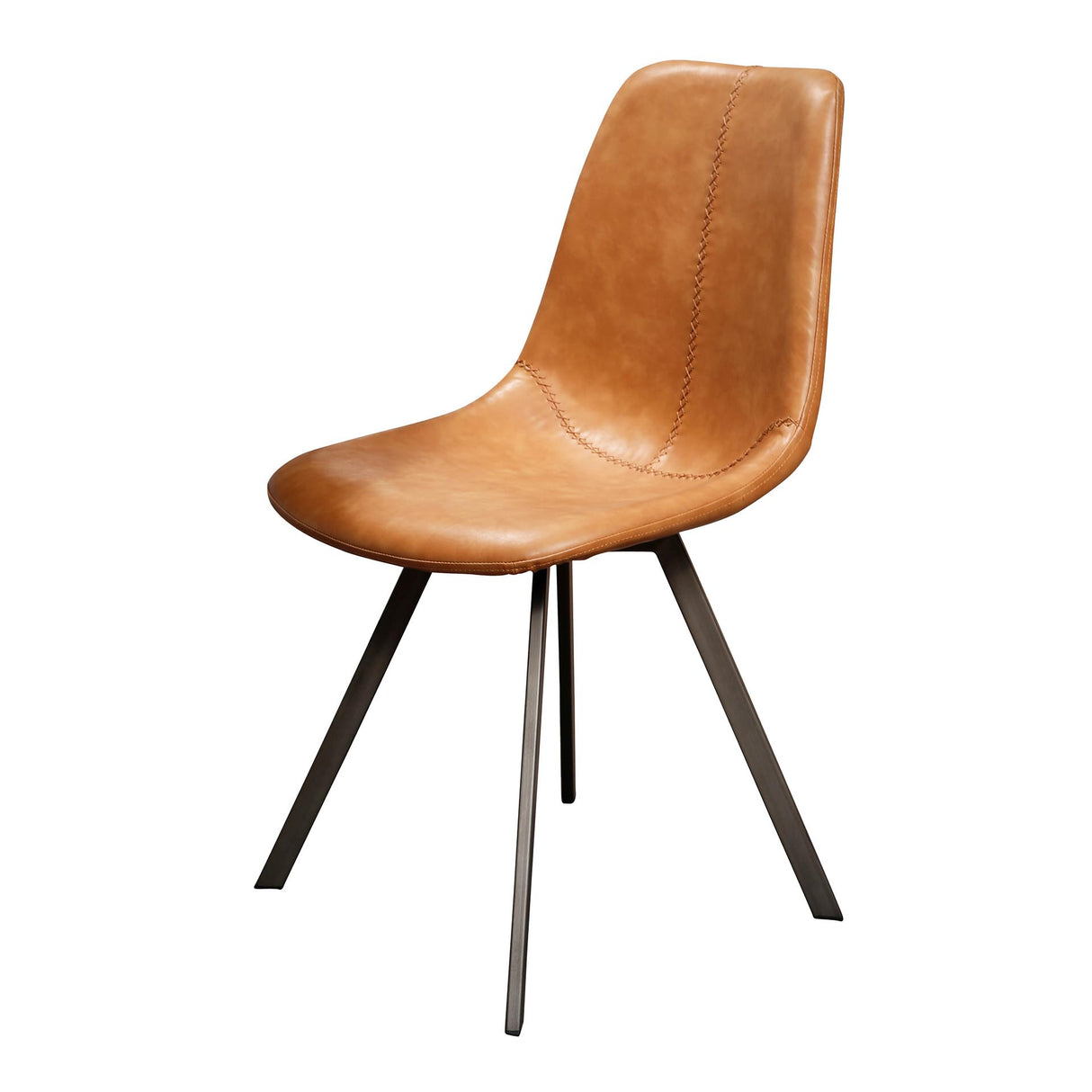 Eetkamerstoelen - Eetkamerstoel Bruin Siena Saddle PU Kunstleer - Dimehouse