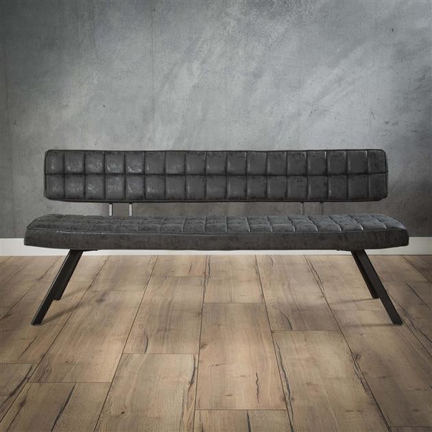 Divano sala da pranzo Madrid DH Interior Nero LxLxH 186x44x22 Pelle artificiale Foto ambientale vista frontale