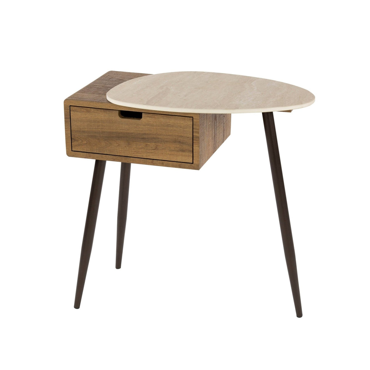 Comodino Borea Destro 1 cassetto Ceramica Travertino