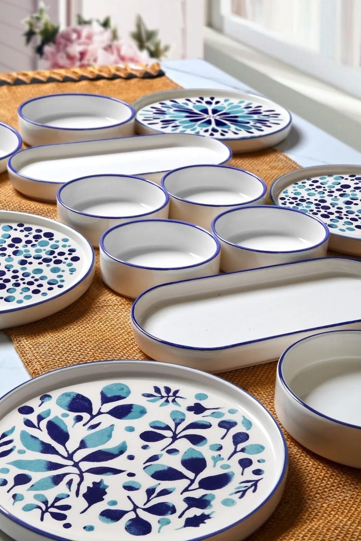 MCH09211 Blu Bianco 100% CERAMICA larghezza 19 cm