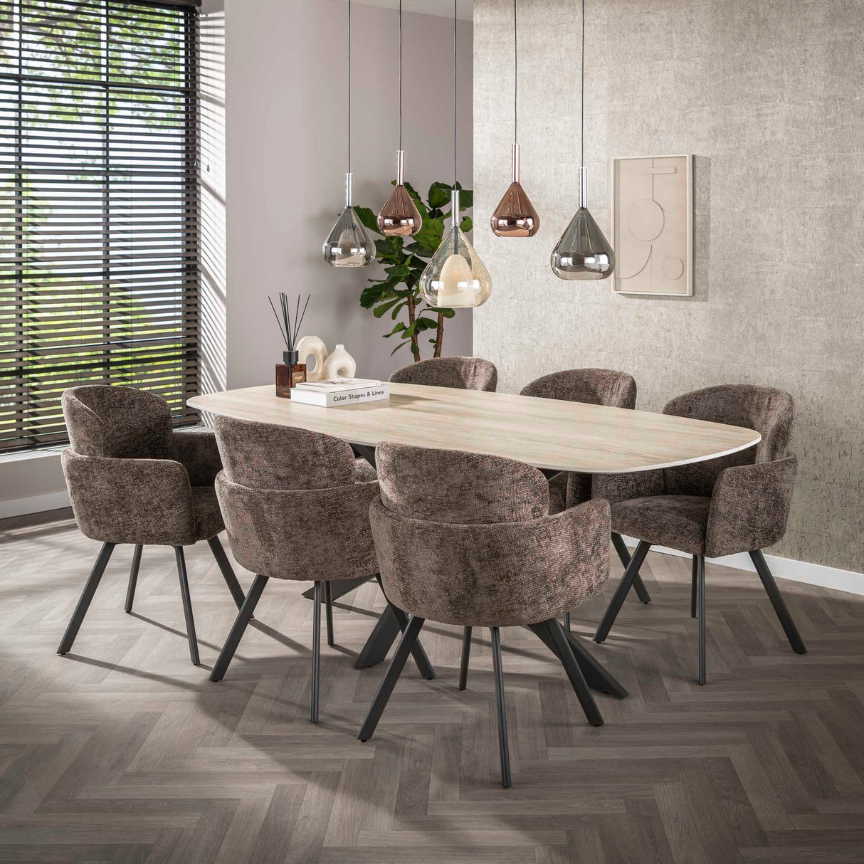 Set di 2 sedie moderne per sala da pranzo Luma Hoven Rich Taupe
